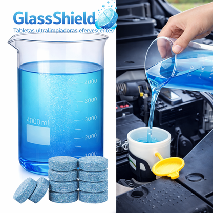 GlassShield: Tabletas ultralimpiadoras efervescentes