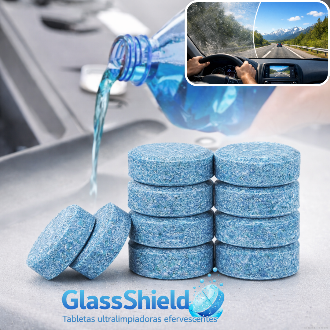 GlassShield: Tabletas ultralimpiadoras efervescentes