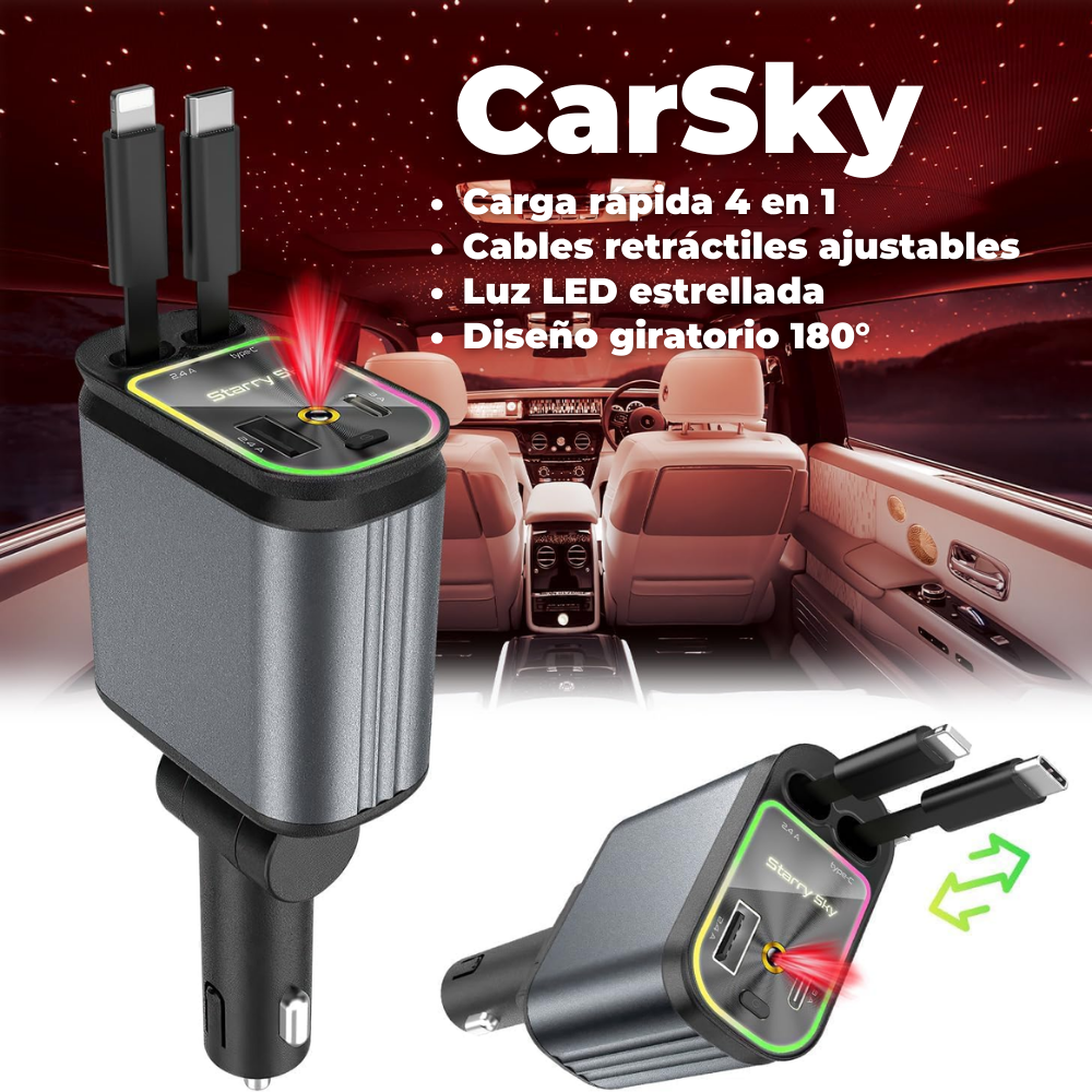 CarSky: Cargador 4 en 1 con proyector